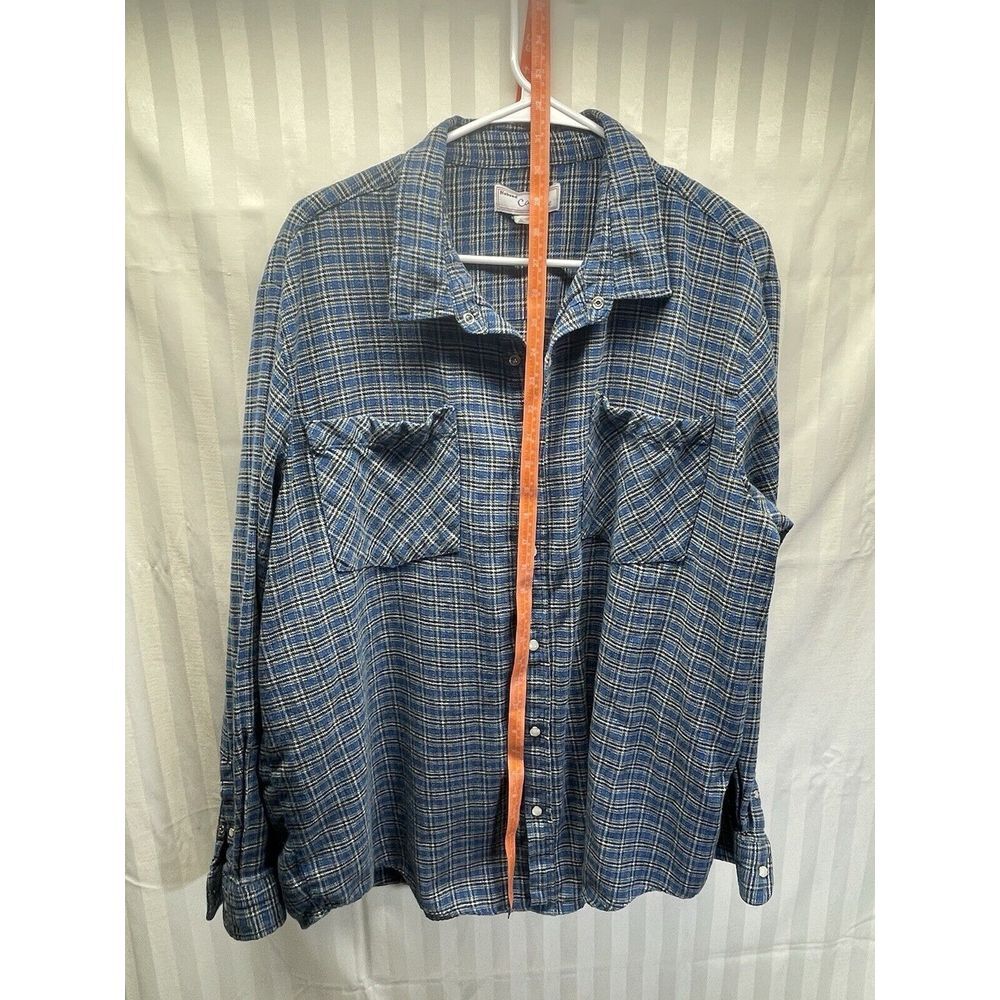 Casual Joe flannel shirt button up pearl snaps SIZE XL‎